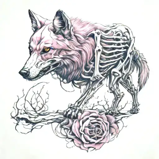 Pink Wolf Wolf Skeleton