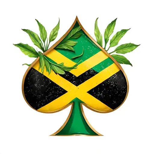 Spade With Jamaican Flag Incorporated