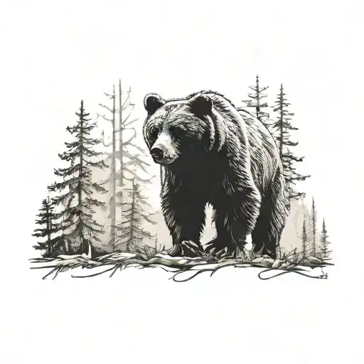 Patronum Of A Bear Standing In Woods