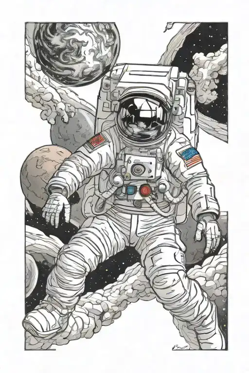 Astronaut Floating In Space