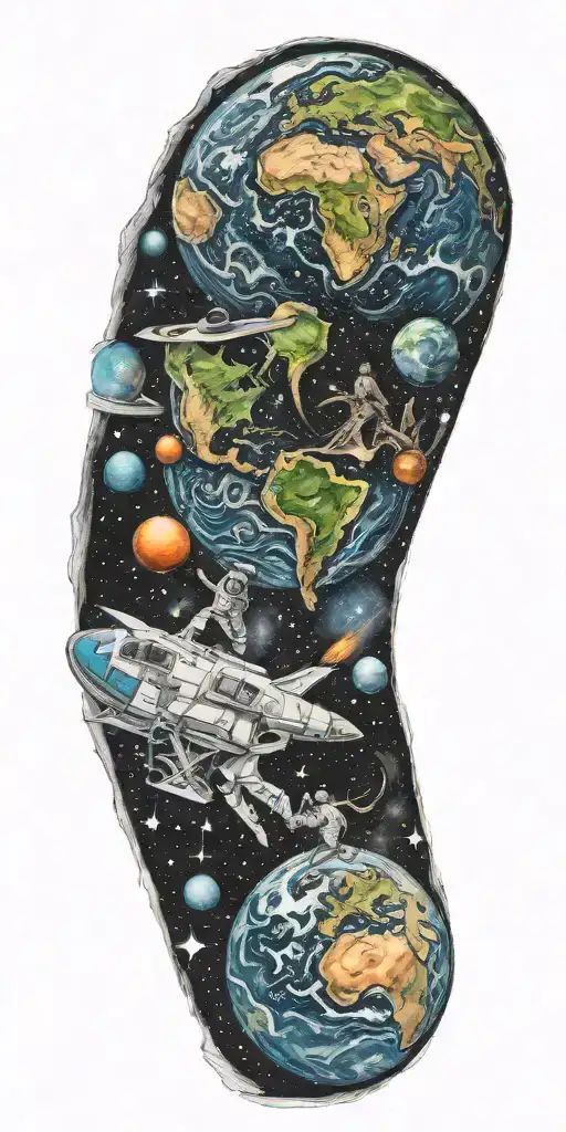 Outer Space Over The Earth