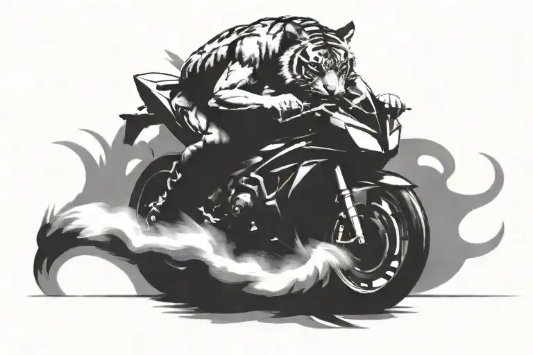 A Tiger Riding A Yamaha R1