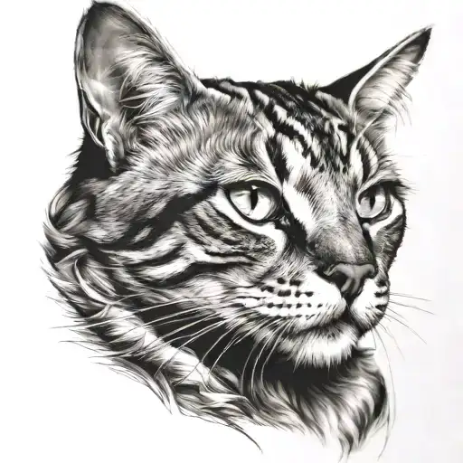 Cat Side By Women Face