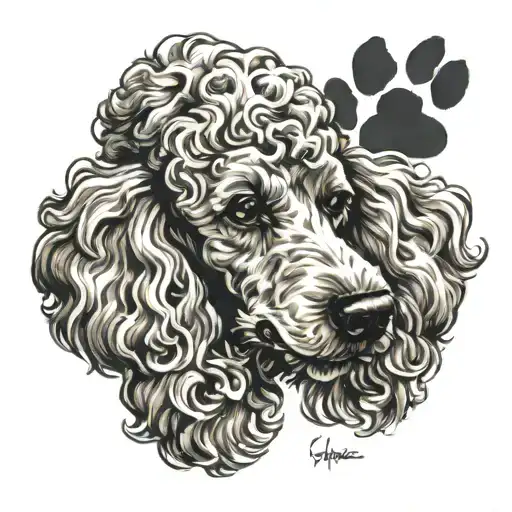 Medium Poodle Paw Print