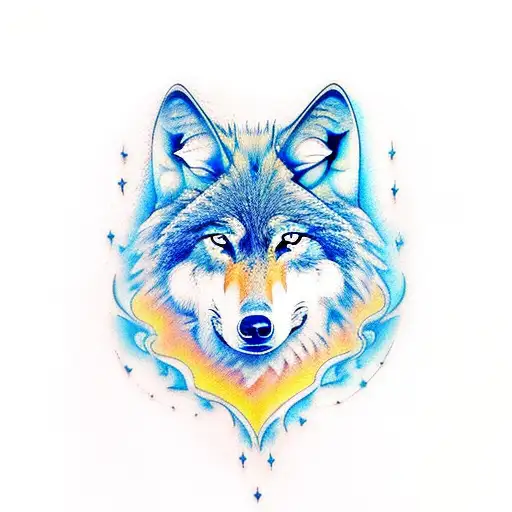Wolf With Blue Flames