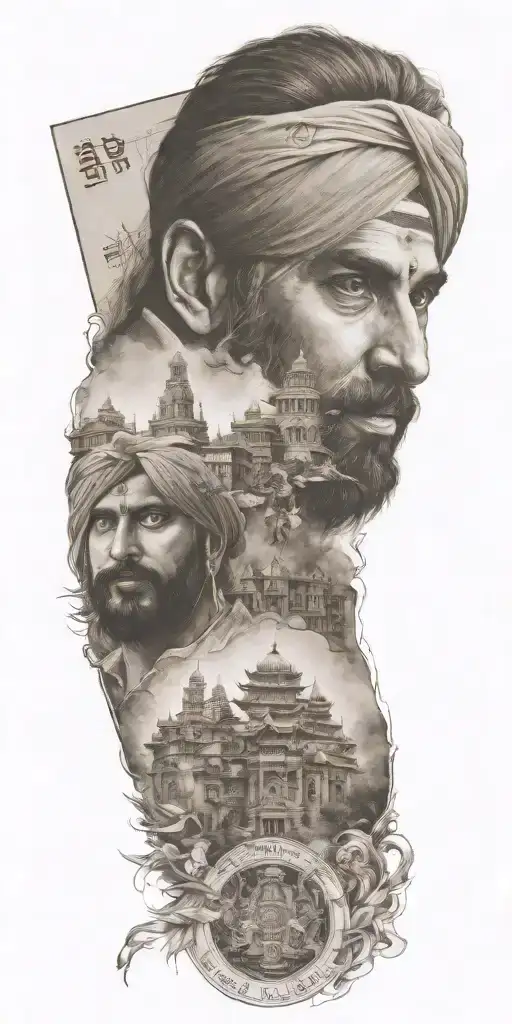 Punjabi Tattoo Design Featuring Stock Market