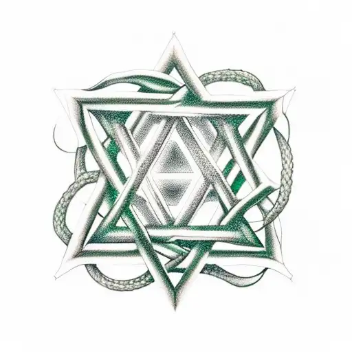 A Realistic Depiction Of A Star Of David Intertwined With A Beautiful Emerald Vine