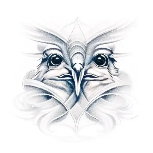 Dove And Raven Symmetrical