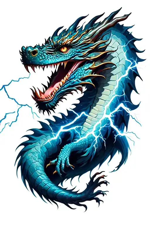 Dragon Wrapped Loosely Lightning Striking