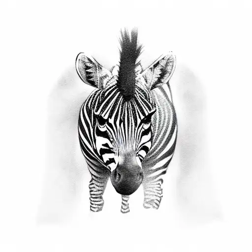 Zebra On Two Legs With A Dark Background