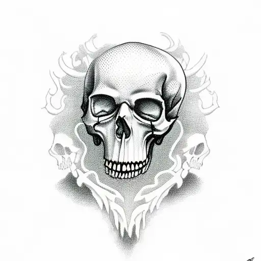 Grim Reaper Holding Skulls