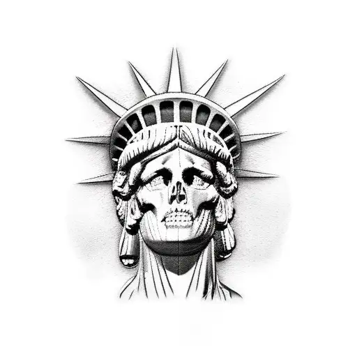 Statue Of Liberty Skull Face Sleeve