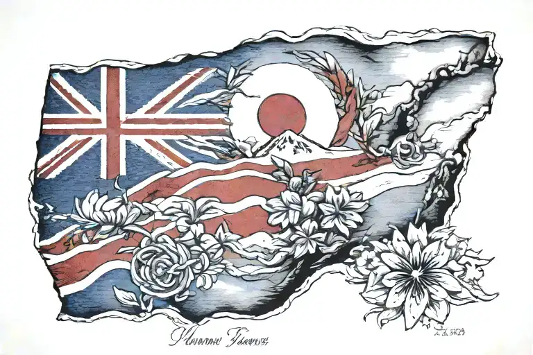 Hawaiian Japanese Texas Flag