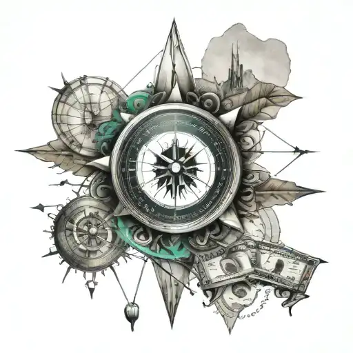 Balance Money Addiction Travel Compass Geometry