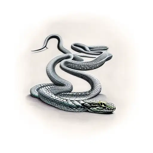 Snake That Tray To Turn Around And Eat His Tail