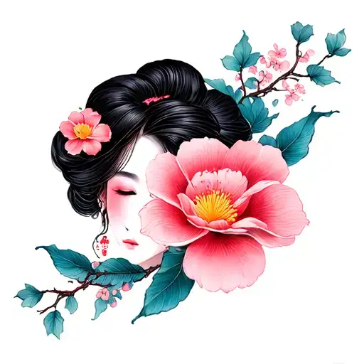 Japanese Beauty Symbol Simple Flowsr