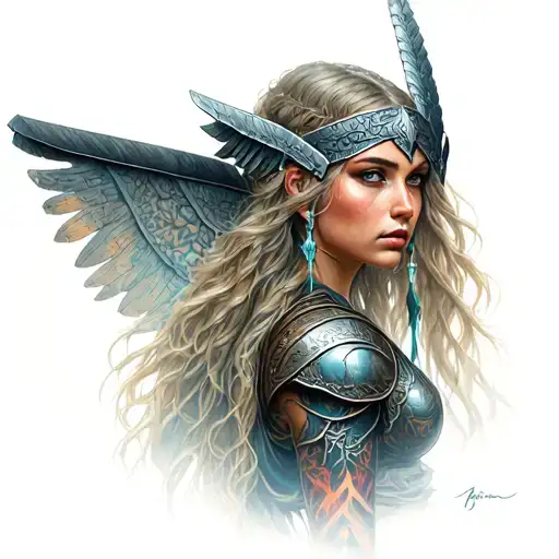 Hot Valkyrie Warrior In The Wood Mystik