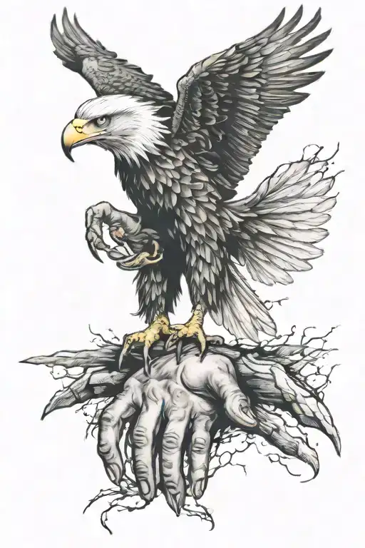Eagle Talons Gripping Human Forearm