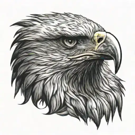 Eagle Hovering Over A Lion Face