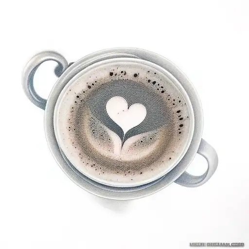 A Realistic Tattoo Of A Coffee Cup With Musical Notes Pouring Out Of It