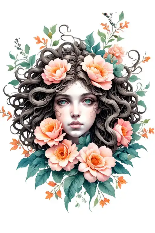 Medusa And Flowers
