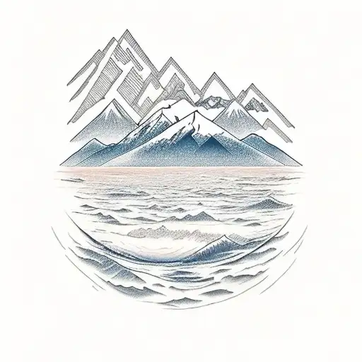 Sunrise With Mountains And Water