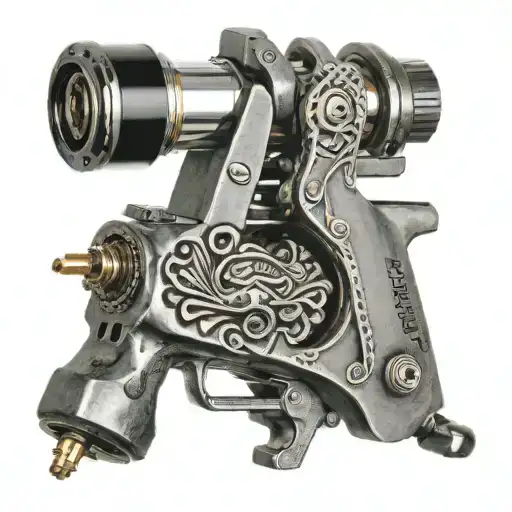 Hand Holding Tattoo Machine