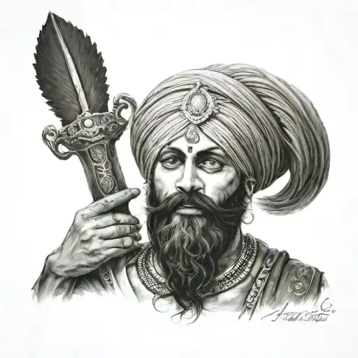 Sikh Warrior Tattoo Featuring The Harman Or Sahib Tattoo