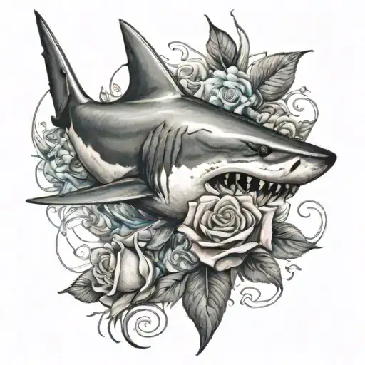 Shark With Roses On It