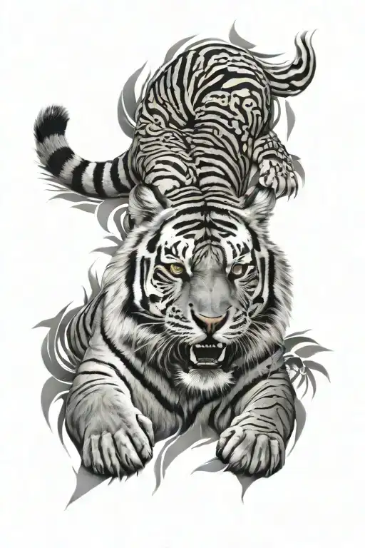 Tiger With Pattern And Transition