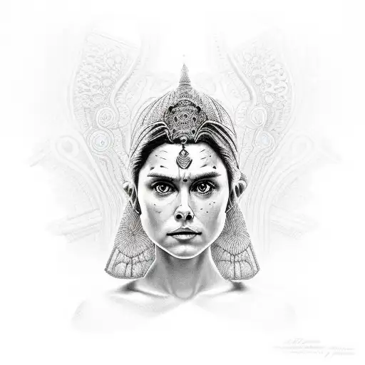 An Intricate Dotwork Portrait Of Padme Amidala