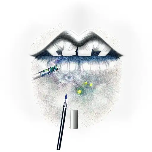 Lips Smoking Turns Into Galaxy