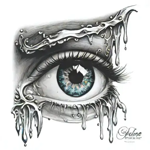 Eye Rose Tears Dripping