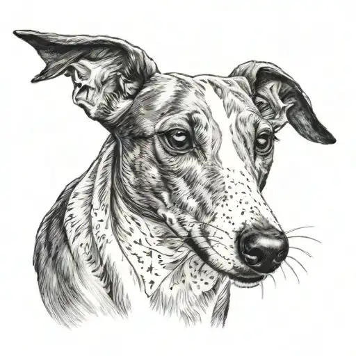 Black And White Whippet Head