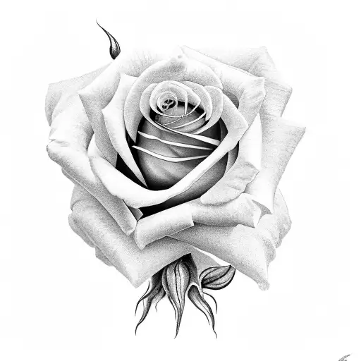 Praying Hands With Rose And Roman Numereals