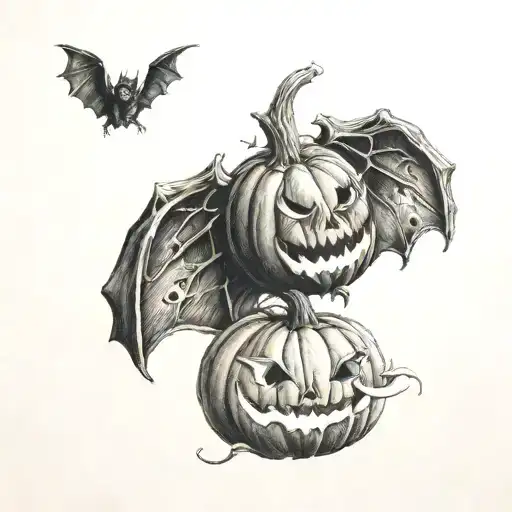 Bat And Pumpkin