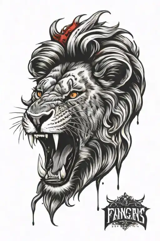 Lion Fangs Blood Dripping