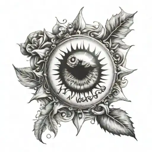 Sun And Moon With Eye