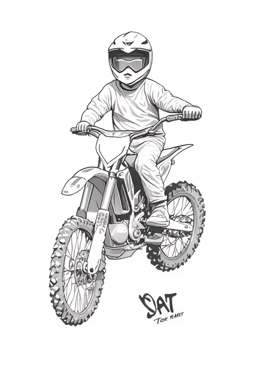 A Child Riding A Dirt Bike With A Motocross Track And Forest In The Background