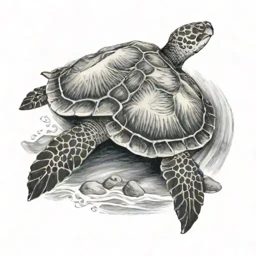 Hawaiian Sea Turtle Swimming Gracefully