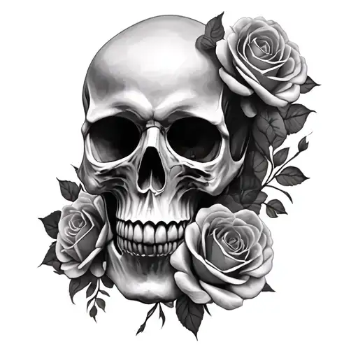 Skull With Roses