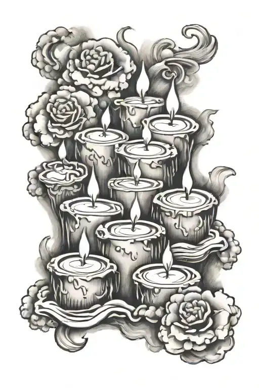 Four Candle On A Cloud Background