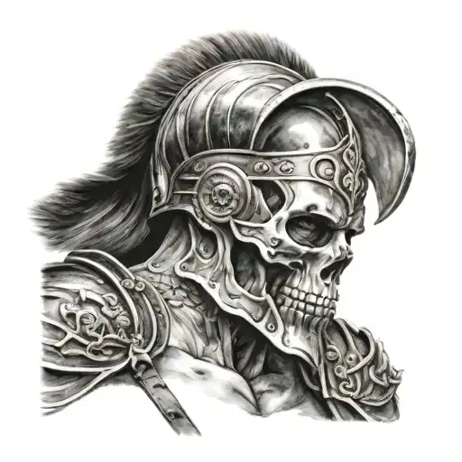 A Gladiator With A Skull
