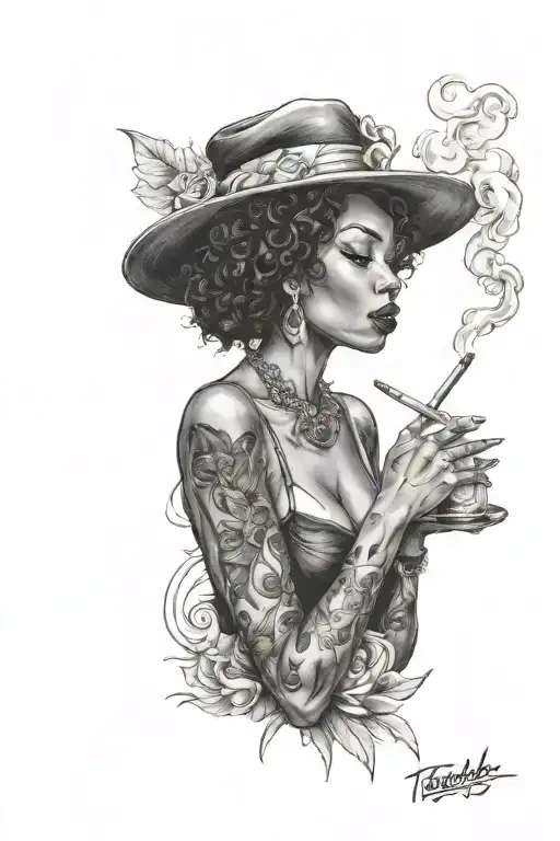 Black Lady Smoking A Blunt