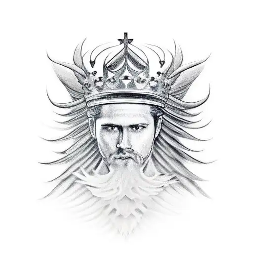 King Crown With Wings On Side