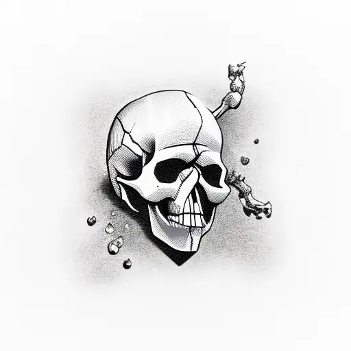 Skull With A Girl Coming Out Of It