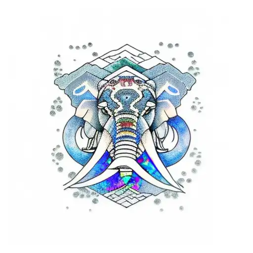 3 Peak Mountain With Opal Elephant