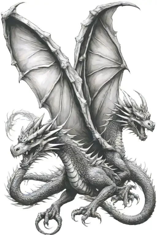 A Twoheaded Dragon With Two Wings