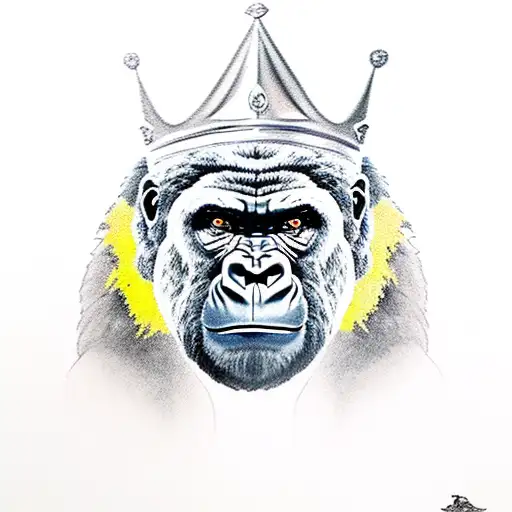 Silverback Gorilla With Crown