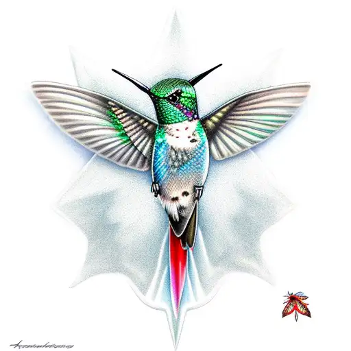 Hummingbird With Red